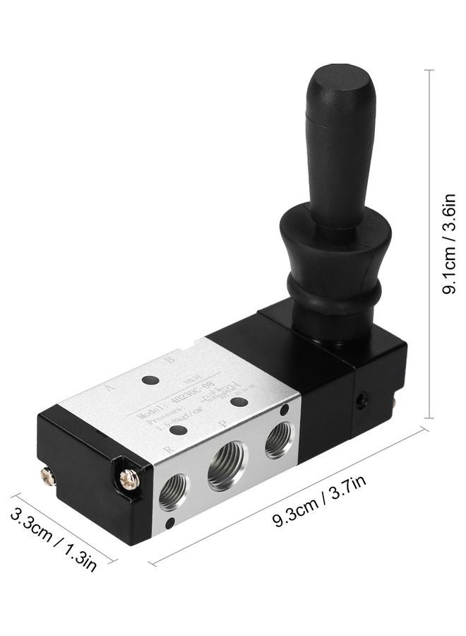 KKmoon 4H230C-08 Air Hand Lever Operated Valve Black/Silver - Image 2