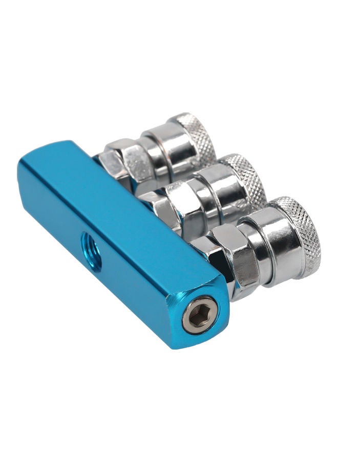 KKmoon SML-3 Way Manifold Block Splitter Silver/Blue - Image 2