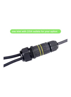 Generic 5-Pin Outdoor Lighting Cable Connector with 3 Outlets Black  - Image 3