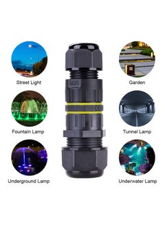 Generic 5-Pin Outdoor Lighting Cable Connector with 3 Outlets Black  - Image 2