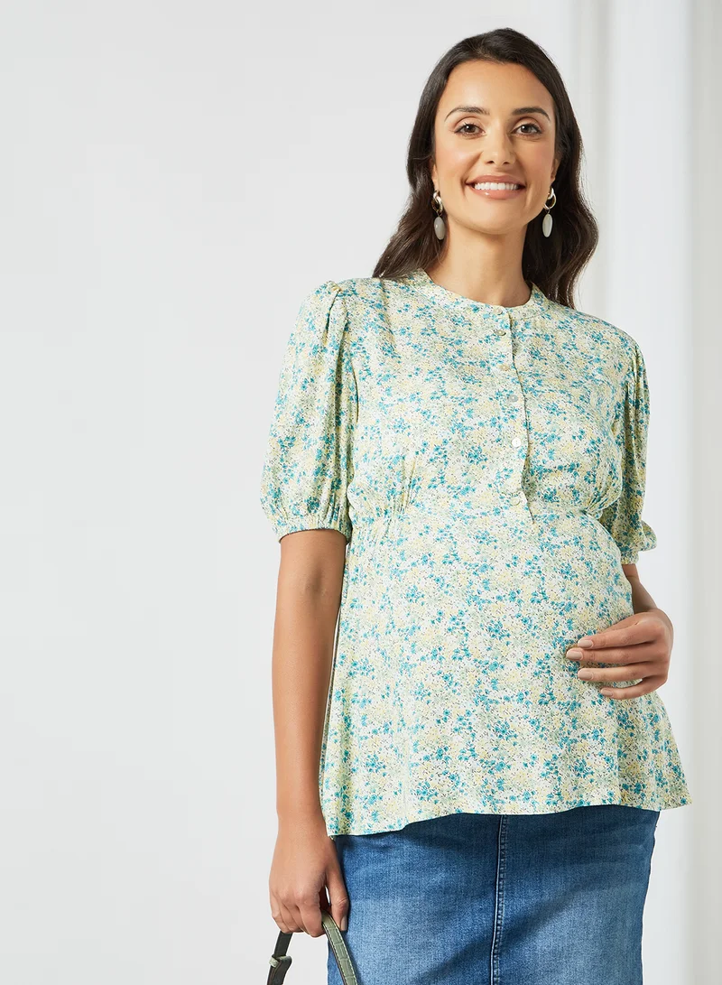 Mamalicious Floral 2-in-1 Maternity Top Colored FL/AOP
