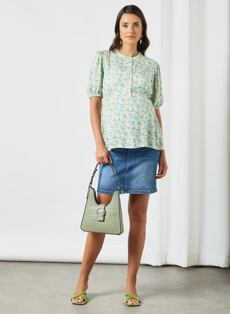 Mamalicious Floral 2-in-1 Maternity Top Colored FL/AOP