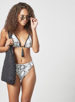 Bluepoint Snakeskin Print Bikini Bottom White  - Image 2