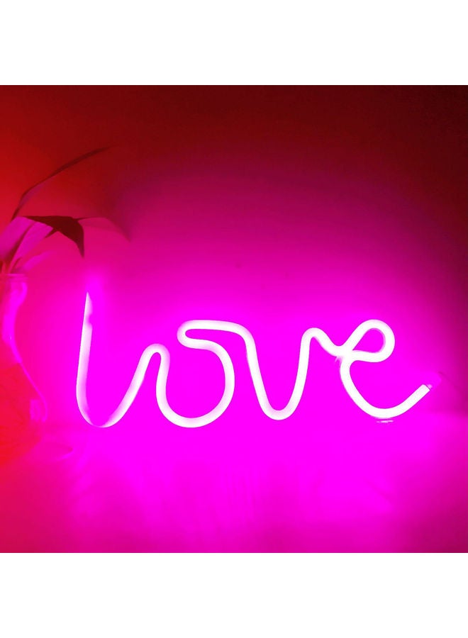 Neon Lamp Love Shape Decoration Night Light Pink  - Image 2