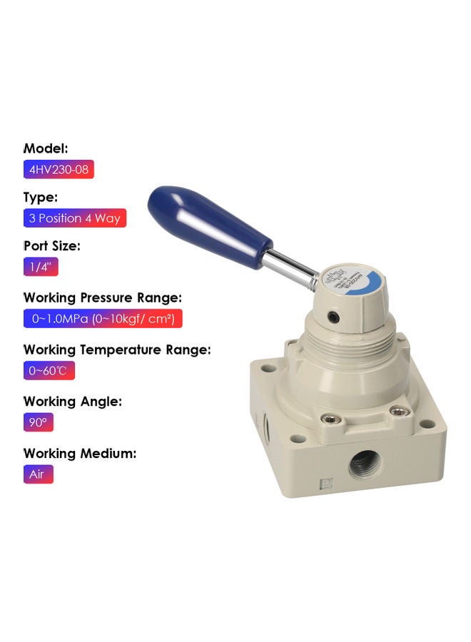KKmoon 4HV230-08 Rotary Lever Air Flow Control Valve Beige - Image 4