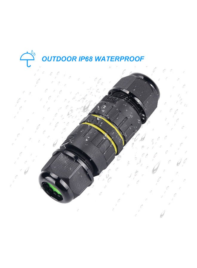 Generic 3-Pin Outdoor Lighting Cable Connector Black  - Image 3