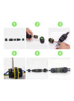 Generic 5-Pin Outdoor Lighting Cable Connector with 2 Outlets Black  - Image 2