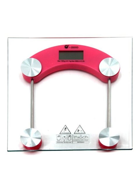 Digital Weighing Scale Clear/Red 30 x 30cm