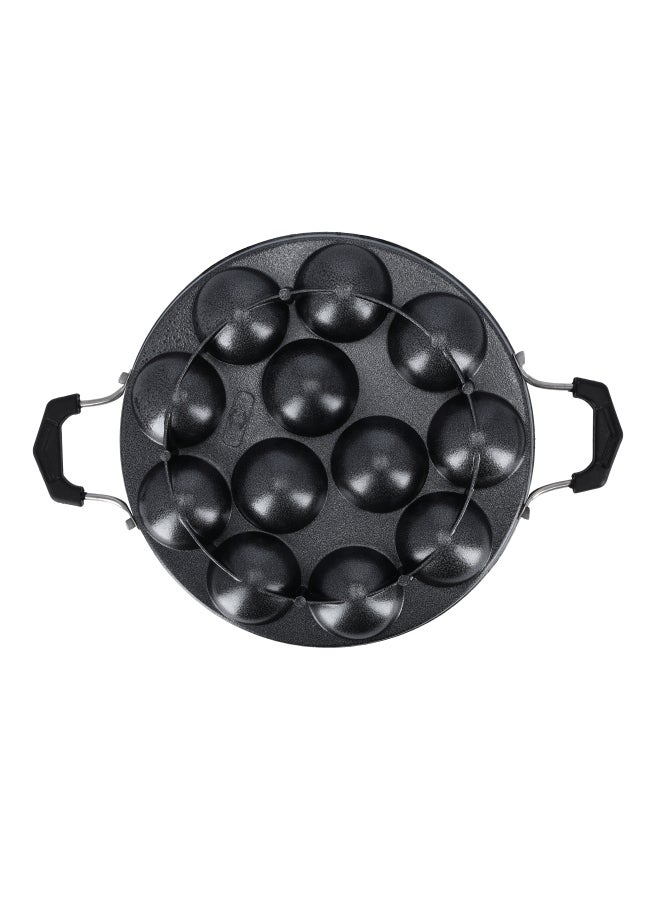 12 Pits Aluminum Nonstick Appa Pathram Appam Pan Black 20cm - v1624641272/N48463452A_5