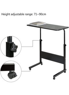 Adjustable Table with Rolling Wheels Black