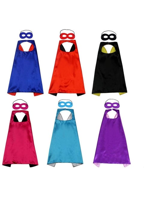 6-Piece Character Costume Cape And Mask Set
