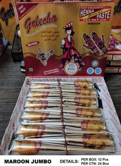 Golecha 12-Piece Henna Jumbo Cone Red  - Image 1