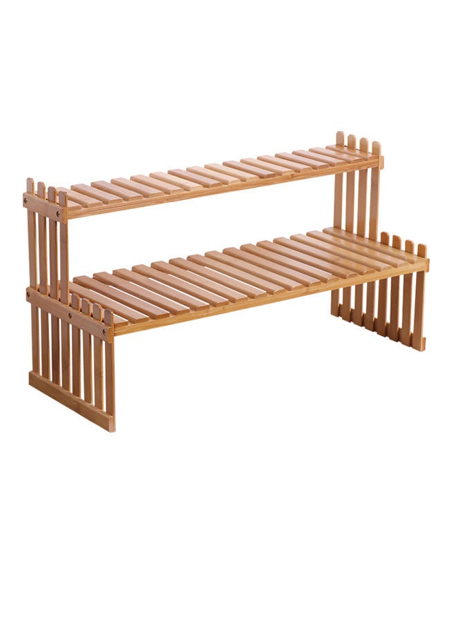 KKmoon 2-Tier Storage Rack Brown - Image 1