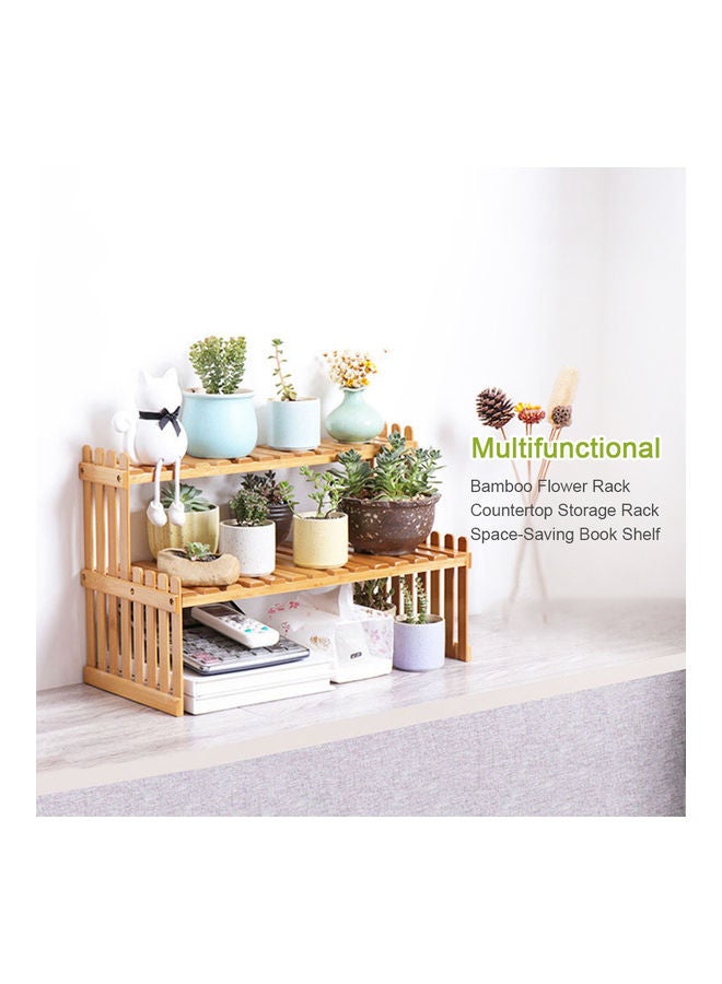 KKmoon 2-Tier Storage Rack Brown - Image 3