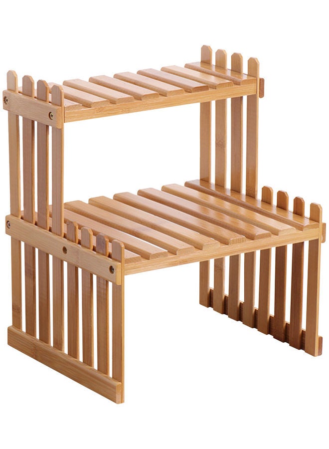 KKmoon 2-Tier Storage Rack Brown - Image 1