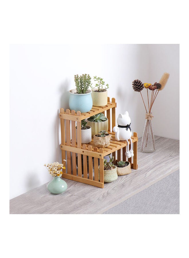 KKmoon 2-Tier Storage Rack Brown - Image 2