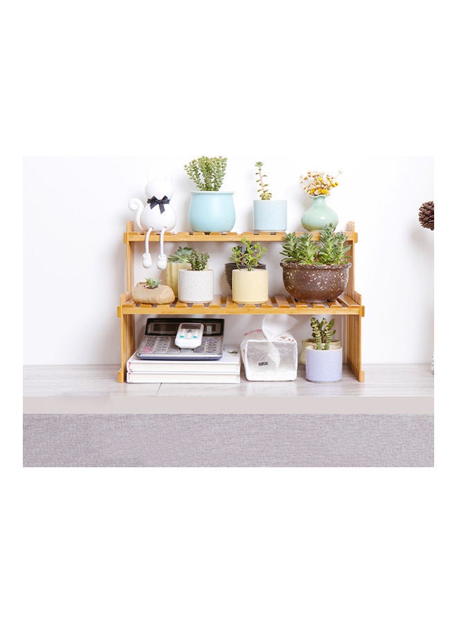 KKmoon 2-Tier Storage Rack Brown - Image 3