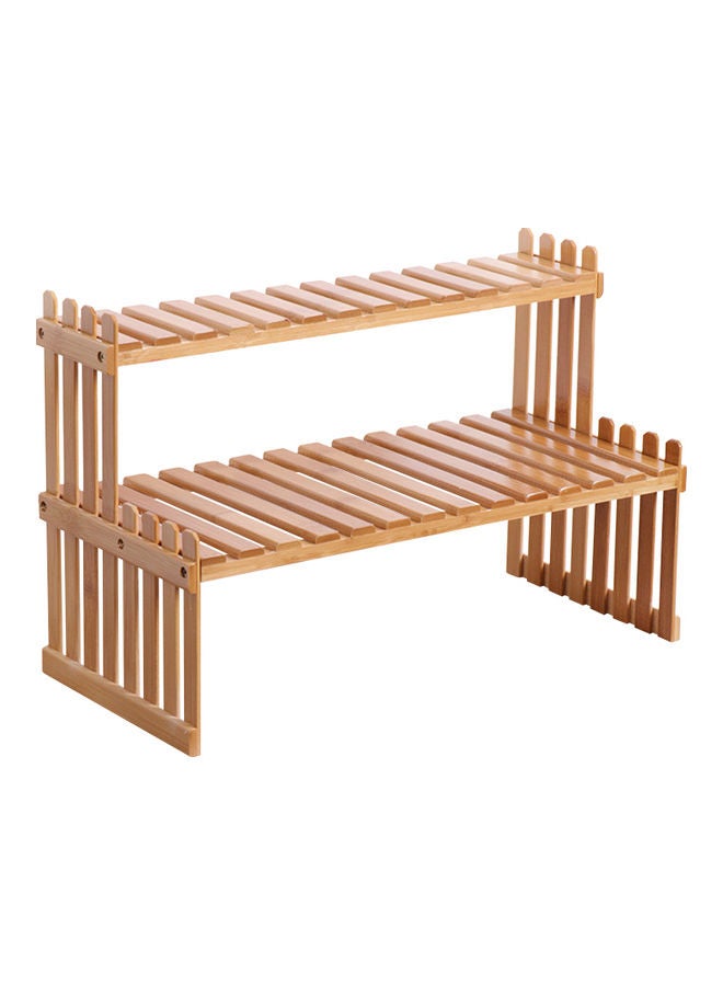 KKmoon 2-Tier Storage Rack Brown - Image 1