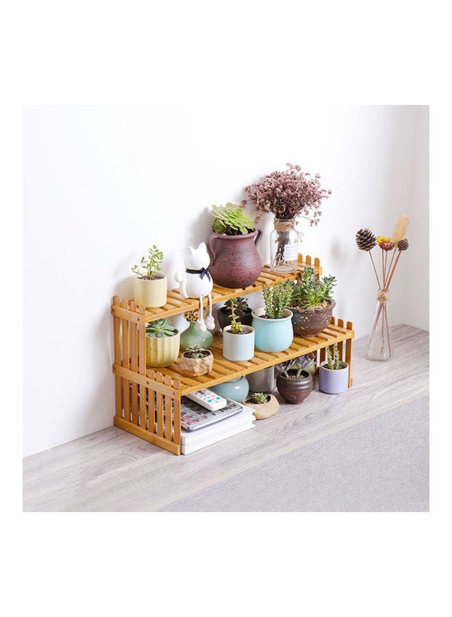 KKmoon 2-Tier Storage Rack Brown - Image 3