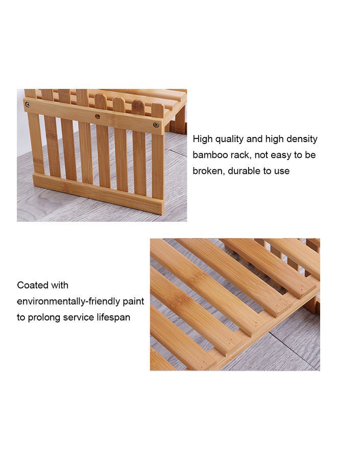 KKmoon 2-Tier Storage Rack Brown - Image 4