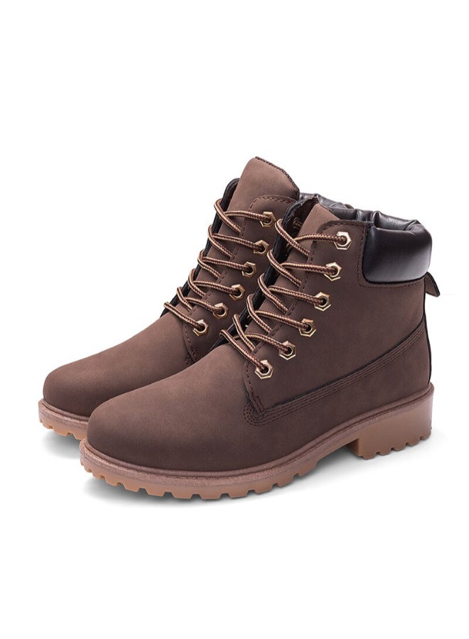 High Top Stylish Ankle Boots Brown  - Image 1