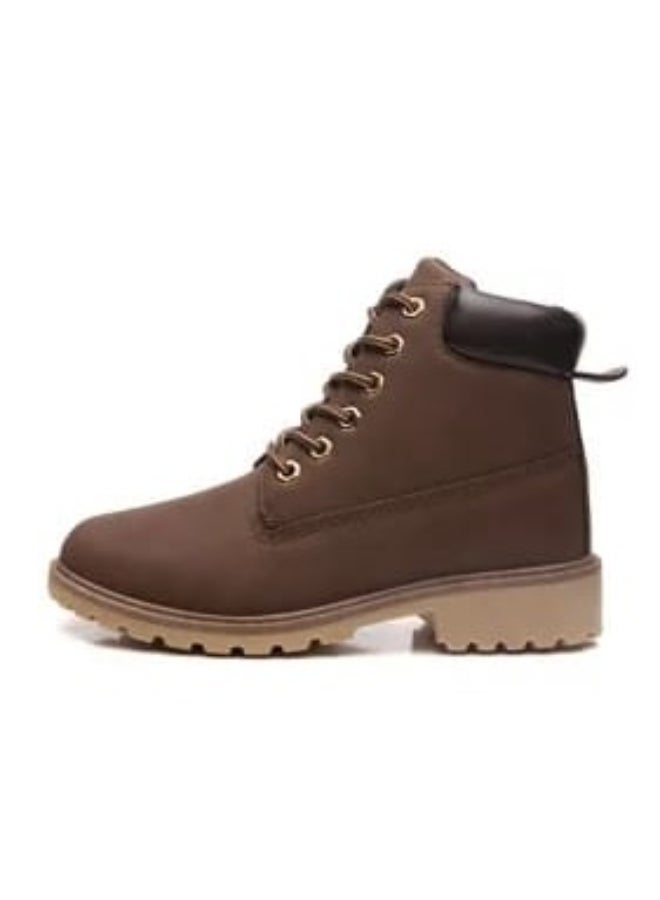 High Top Stylish Ankle Boots Brown  - Image 2