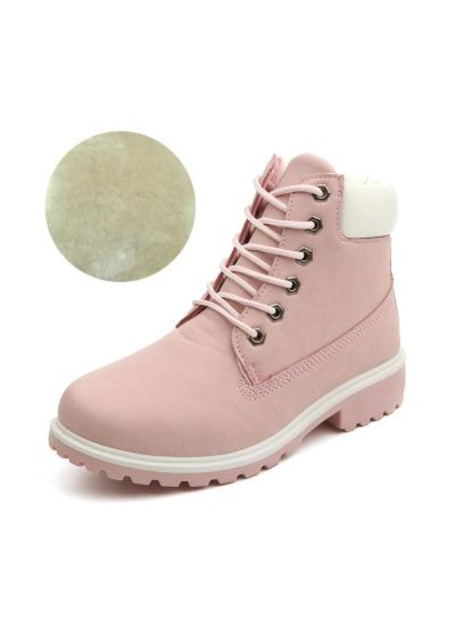 High Top Stylish Ankle Boots Pink  - Image 3