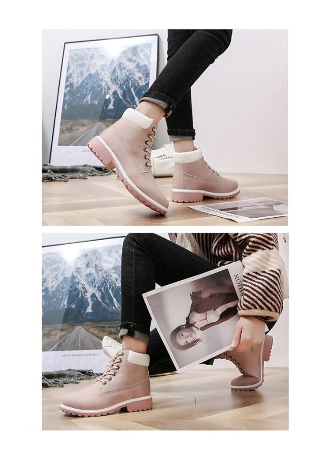 High Top Stylish Ankle Boots Pink  - Image 4