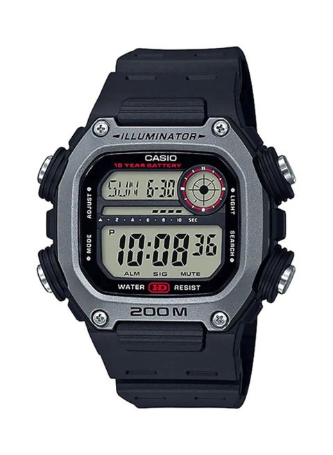 Men's Resin Square Digital Watch - 50 mm - Black