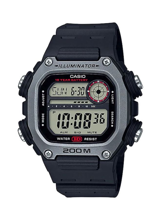 CASIO - Men's Resin Square Digital Watch - 50 mm - Black - Image 1