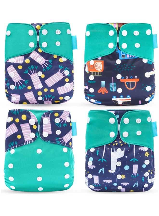 حفاضة قماشية للأطفال قابلة للغسل والتمدد 4 قطع - Image 1