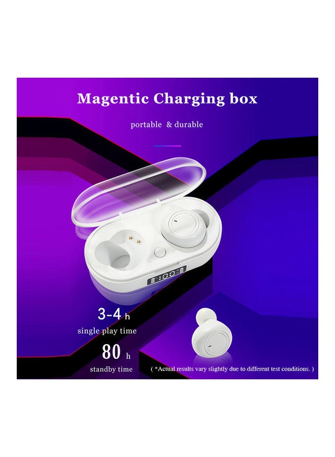 BT 5.1 Waterproof True Wireless Stereo Earbuds with Display Screen Charging Case White - Image 2