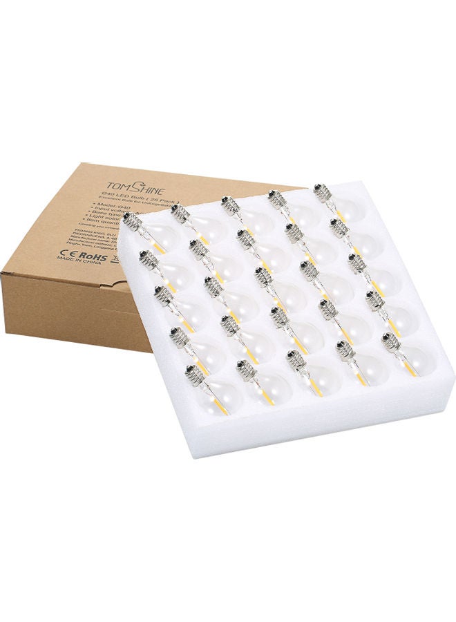 تومشاين - مجموعة مصابيح بإضاءة LED طراز G40 مكونة من 25 قطعة أبيض دافئ - Image 1