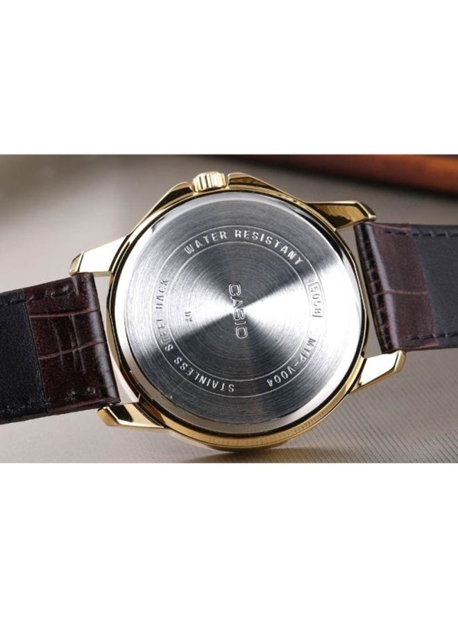 CASIO - Round Shape Leather Strap Couple Watch - MTP/LTP-V004GL-7AUDF - Brown - Image 1
