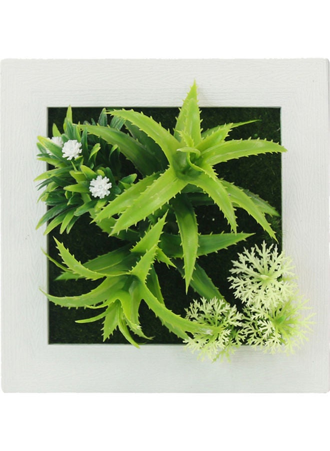 Artificial Simulation Potted Plant Green/White/Brown  - Image 2