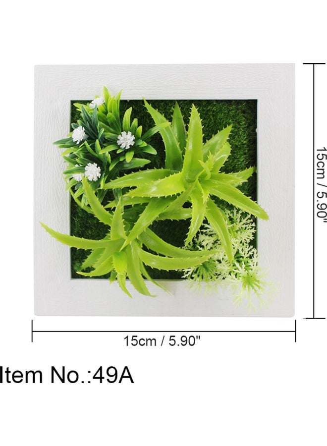 Artificial Simulation Potted Plant Green/White/Brown  - Image 3