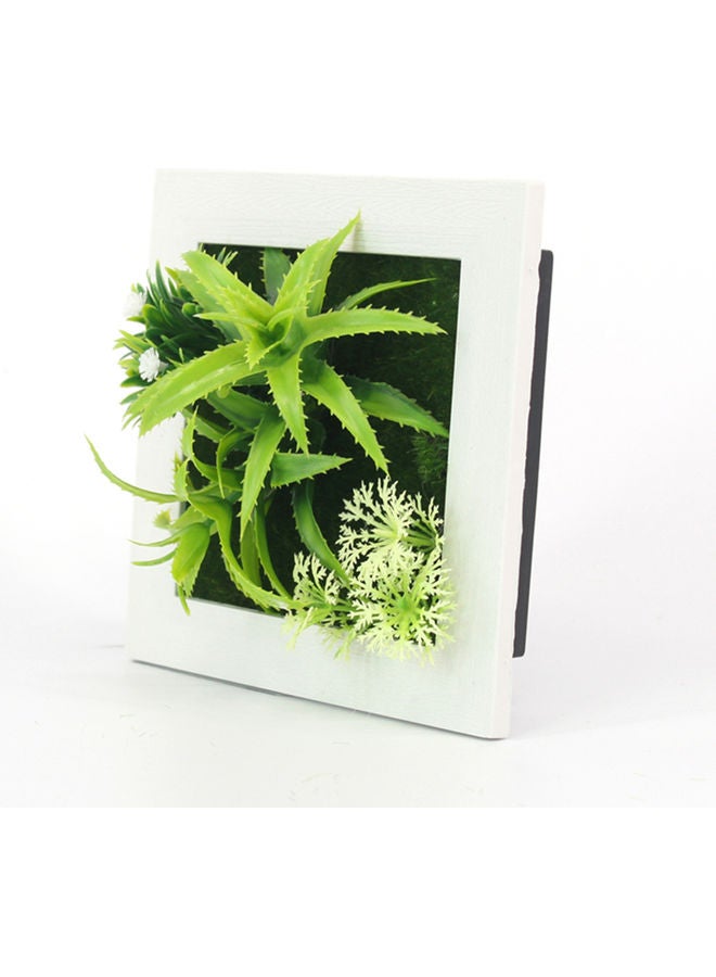 Artificial Simulation Potted Plant Green/White/Brown  - Image 4
