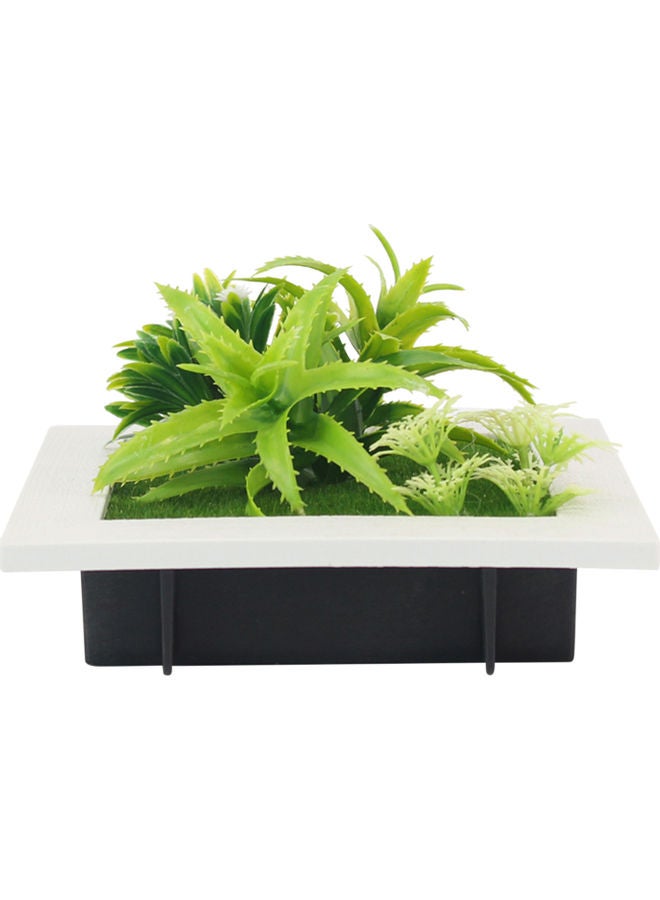 Artificial Simulation Potted Plant Green/White/Brown  - Image 1