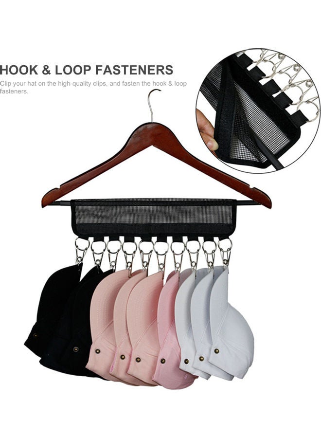 10-Clip Cap Organizer Hanger Black/Silver  - Image 5