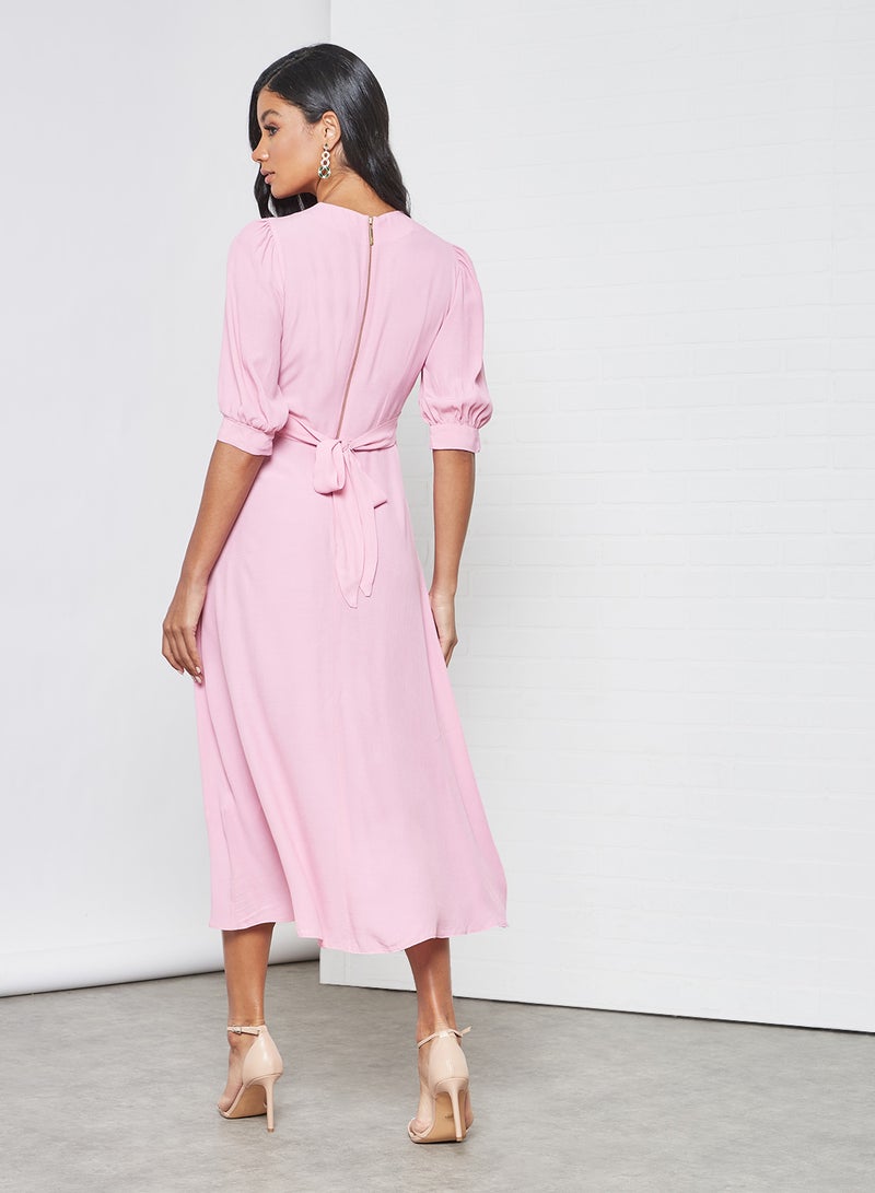 Closet London Empire Waist Midi Dress Pink  - Image 2