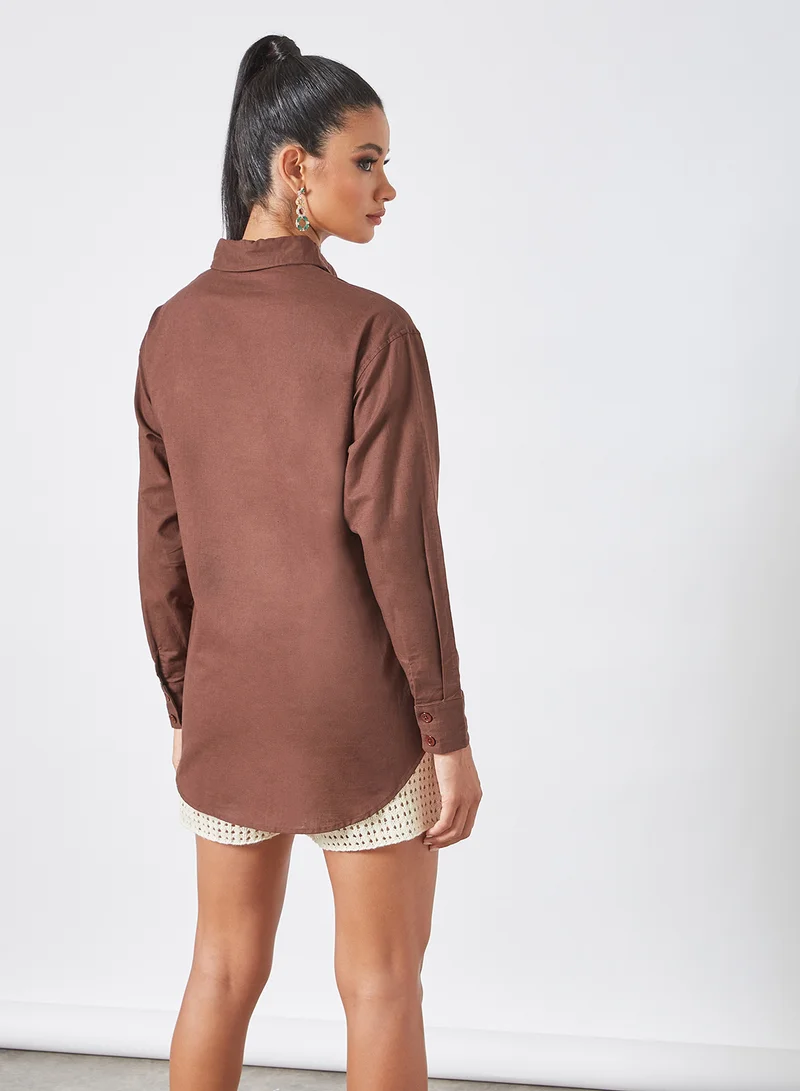 فورث اند ريكلس ALESSIA SHIRT brown