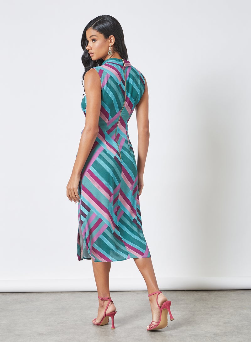Closet London Tie Front Abstract Print Dress Multicolour  - Image 2