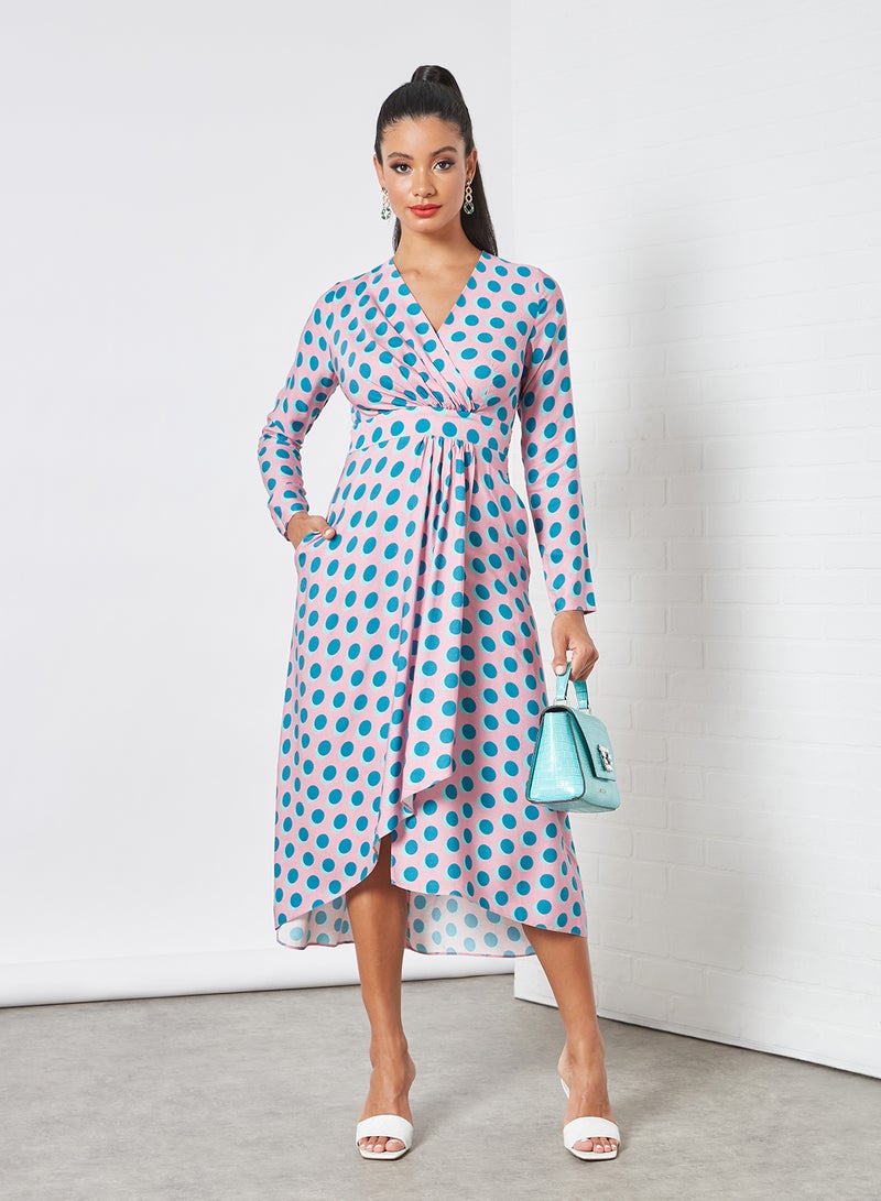 Polka Dot Wrap Dress Multicolour - v1624721586/N47992260V_3