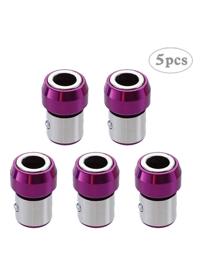 5 Piece Universal Magnetic Ring Screwdriver Bit Set Purple/Silver 1.2 x 1.2 x 2.1cm 