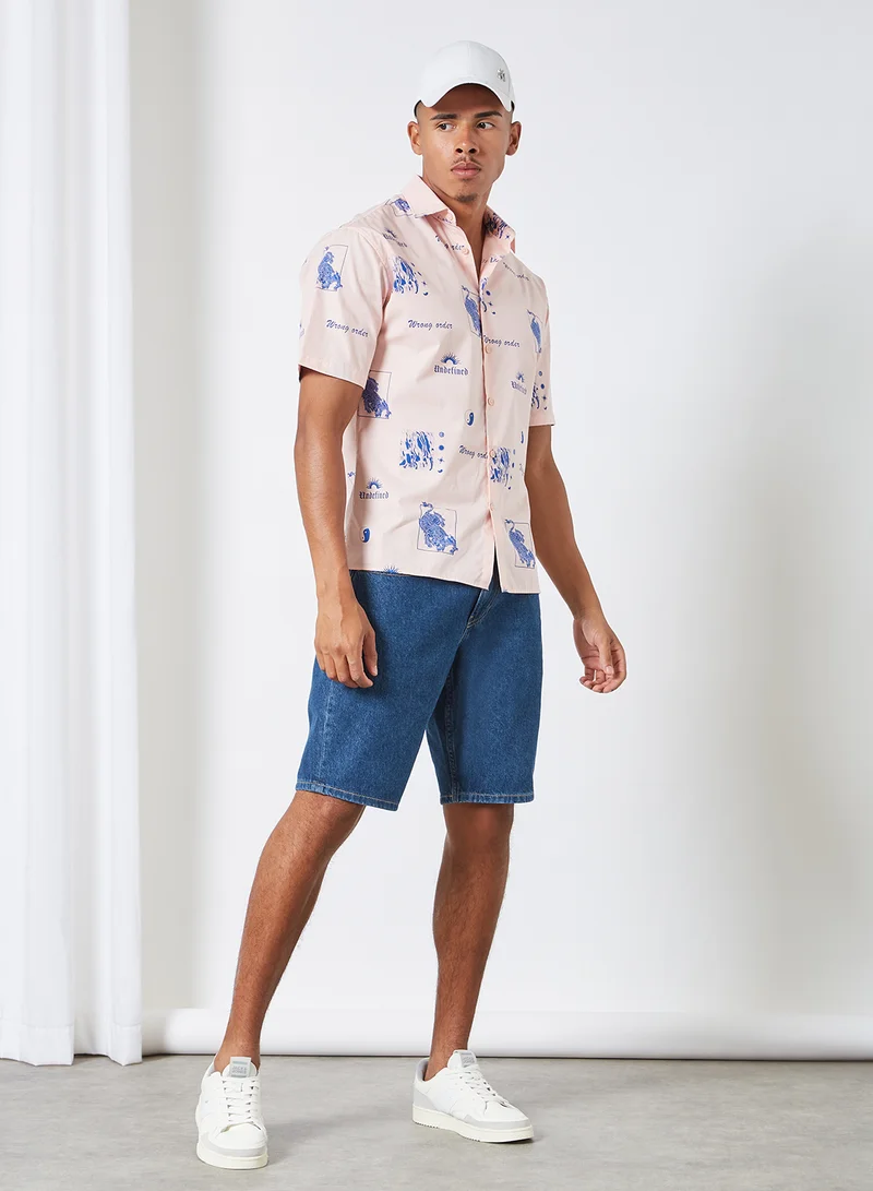 JACK & JONES All-Over Print Shirt Strawberry cream