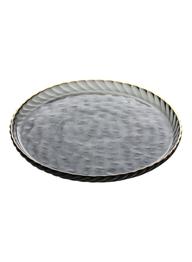 شور طبق مستدير للحم مصنوع من الزجاج بنمط غربي ذي طابع أوروبي متعدد الألوان 21.5x1.5سم