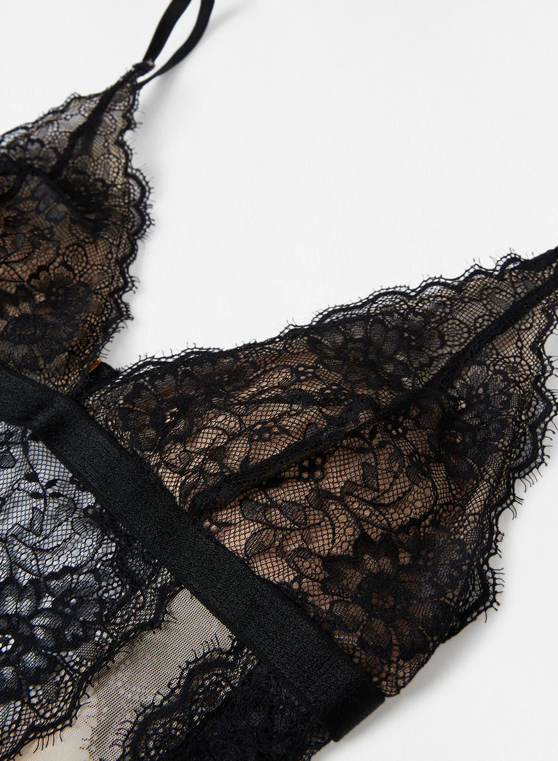 underprotection Lace Bodysuit Black