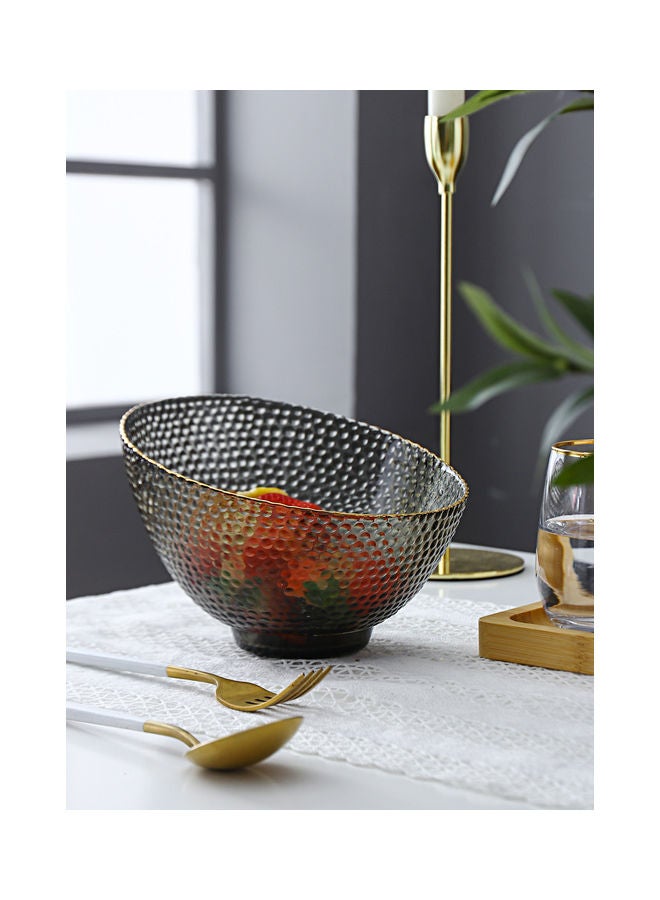 Shuer Creative Hammer Glass Bowl Grey 18 x 17.5 x 12.5cm - Image 1