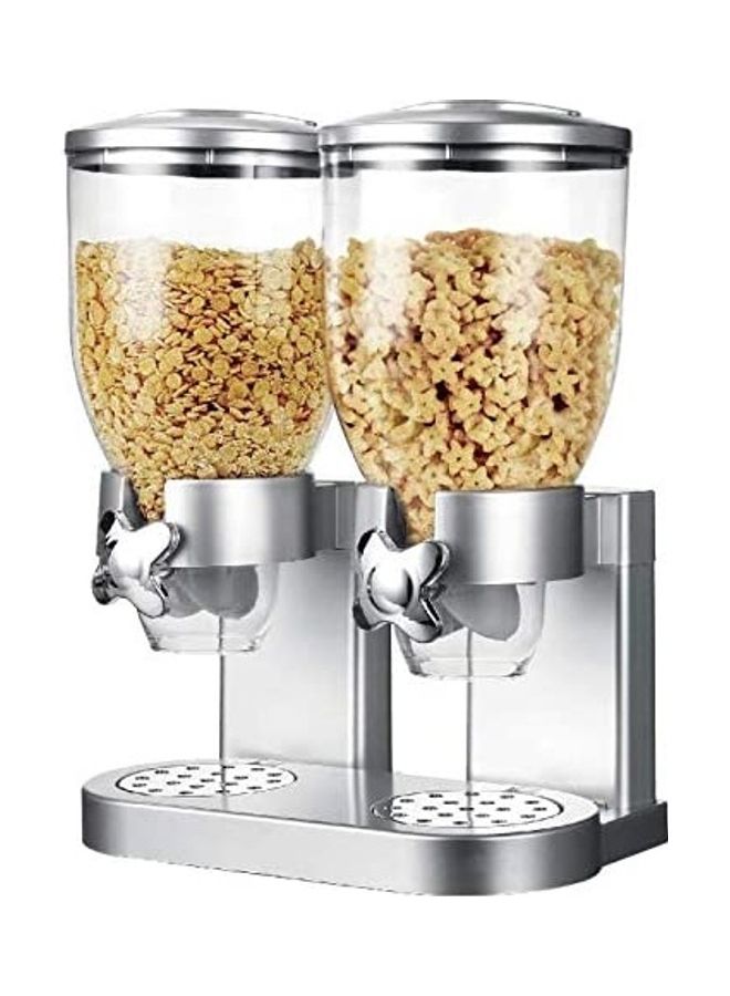 Orchid Dual Cereal Dispenser Silver 35x42x42cm