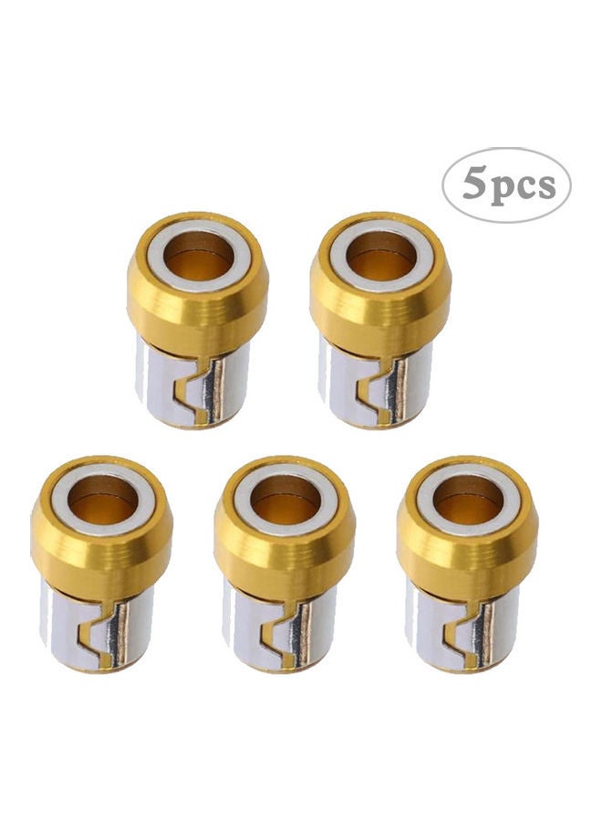 5 Piece Universal Magnetic Ring Screwdriver Bit Set Yellow/Silver 1.2 x 1.2 x 2.1cm 